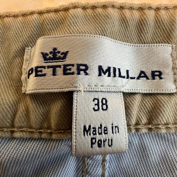 Peter Millar Men's Khaki Performance Five Pocket Straight Leg Pants Sz 38 Cream - Picture 4 of 13